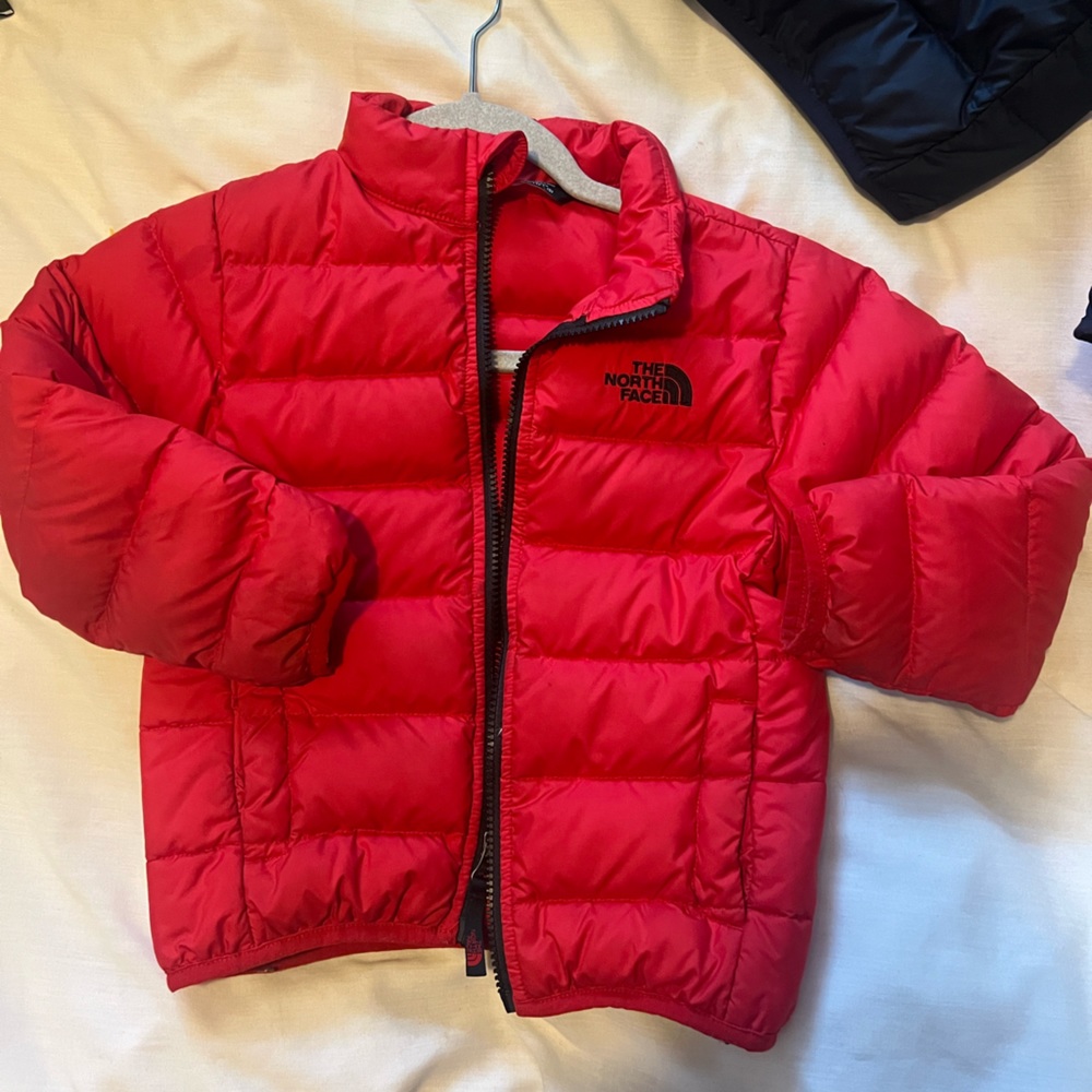 Boys XS- Red, The North Face 550 puffer jacket
